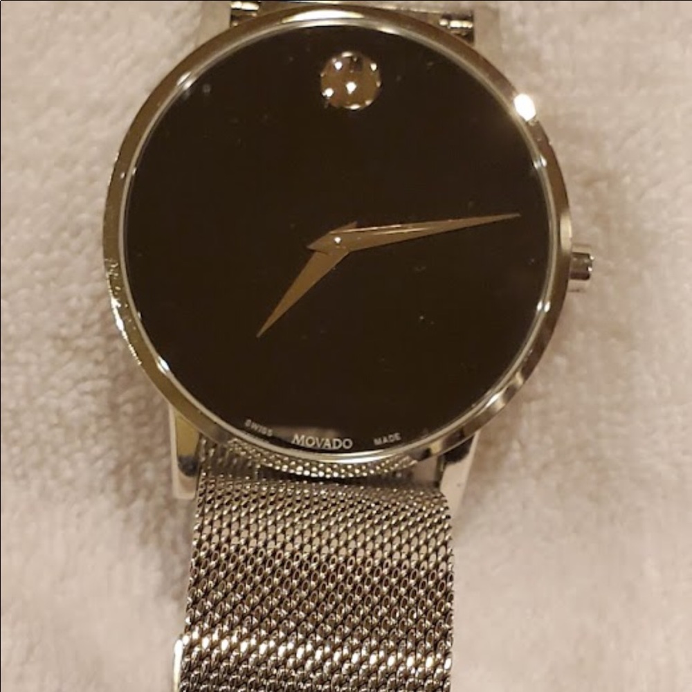 Movado Museum Classic Stainless Steel Black Face Watch (Mens) - Rarely Worn